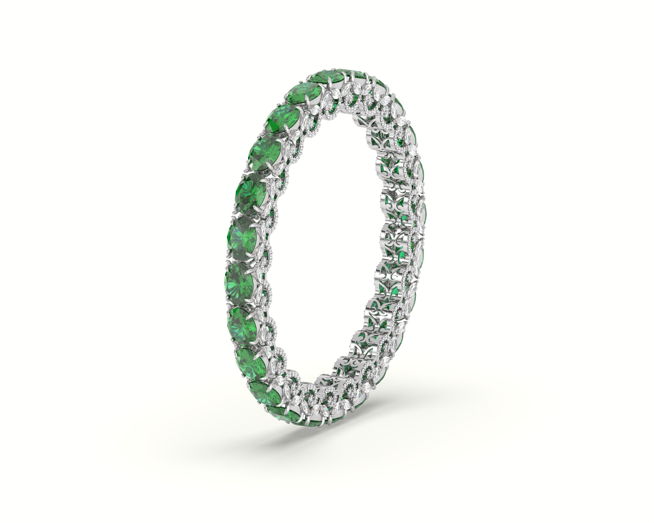 Emerald Diamond Bangle