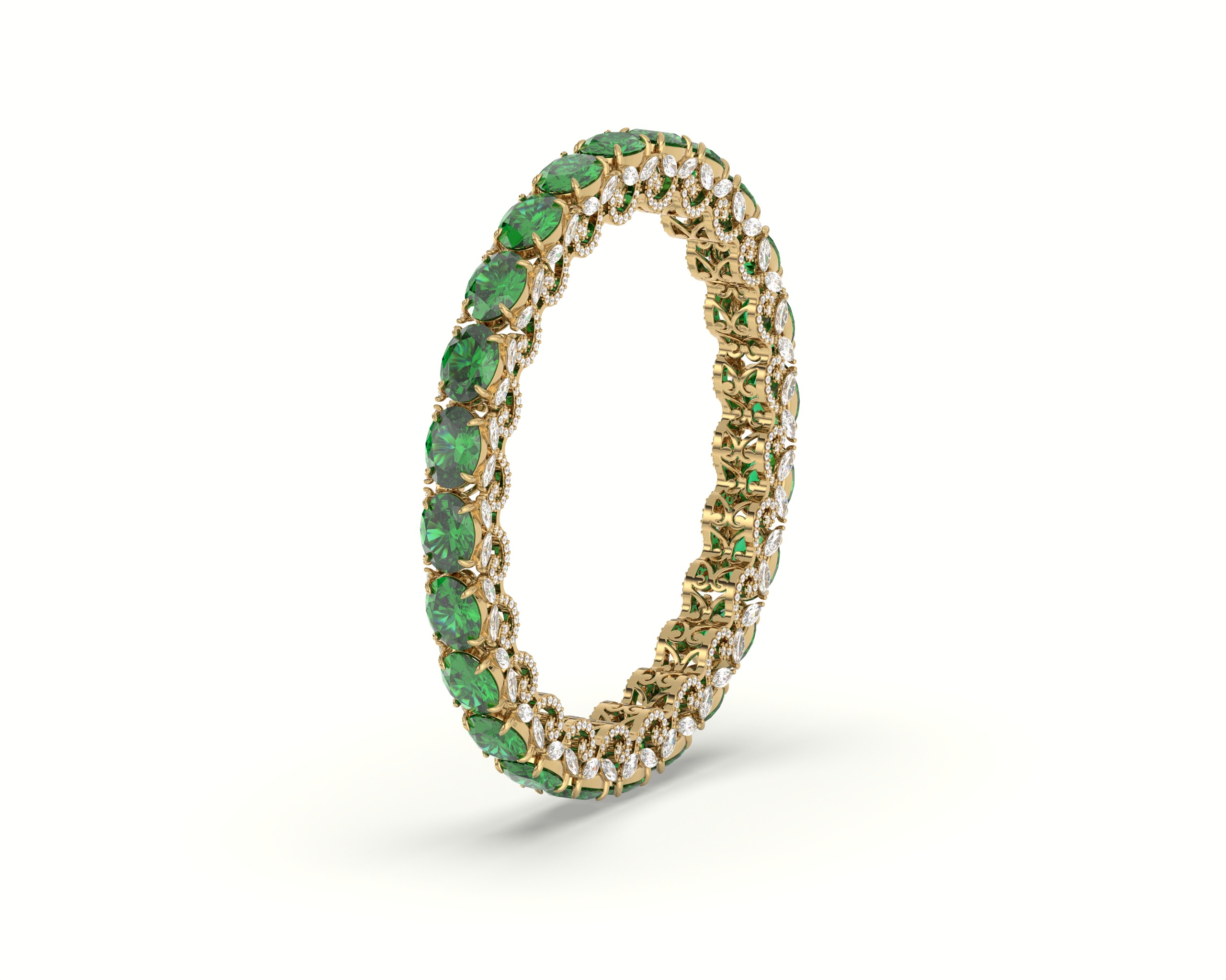 Emerald Diamond Bangle